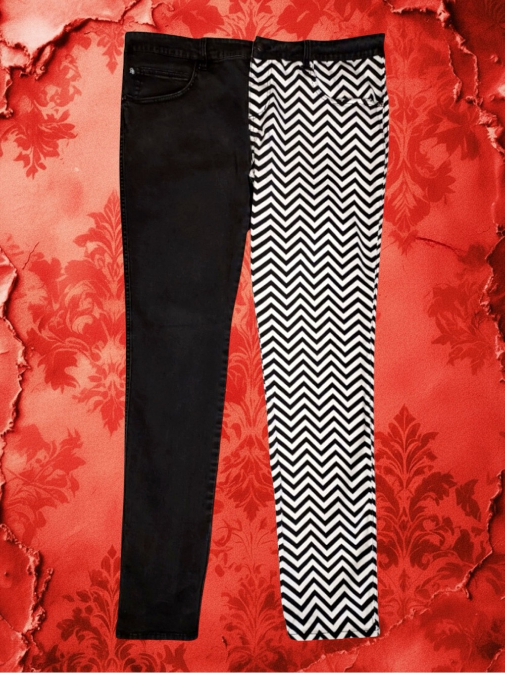 Royal Bones Y2K Punk Grunge Goth Indie Sleaze E-Girl Maximalism Chevron Jeans 17